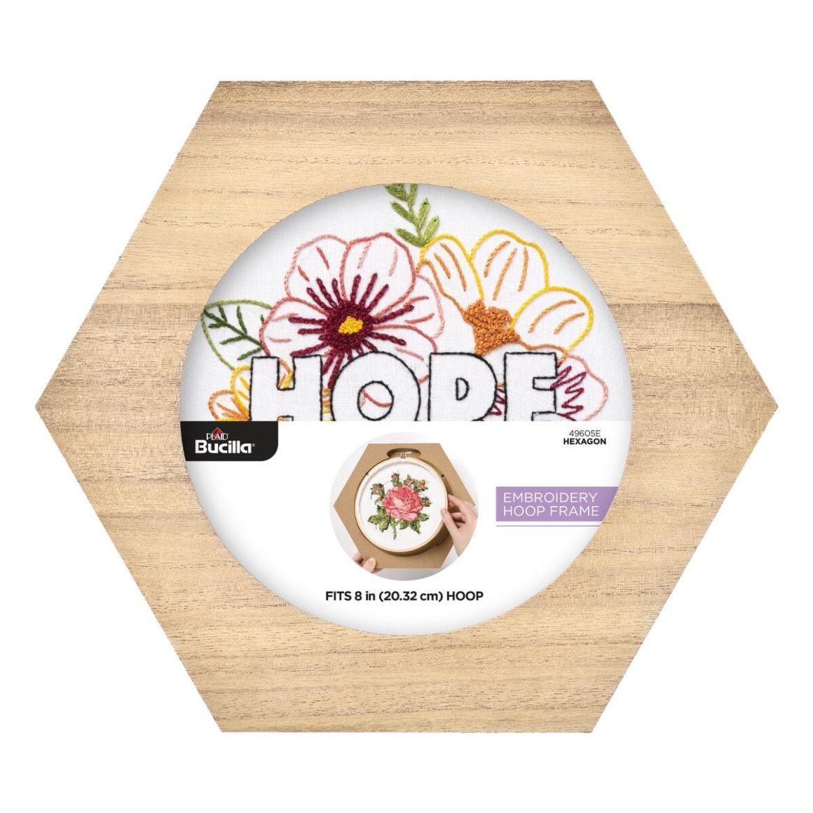 Bucilla® 8” Hexagon Wood Embroidery Hoop Frame