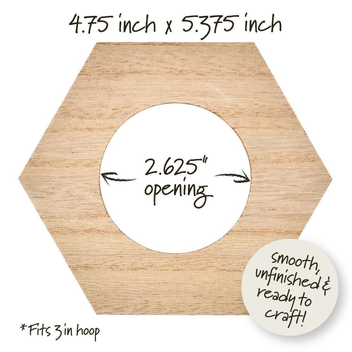 Bucilla® 3” Hexagon Wood Embroidery Hoop Frame