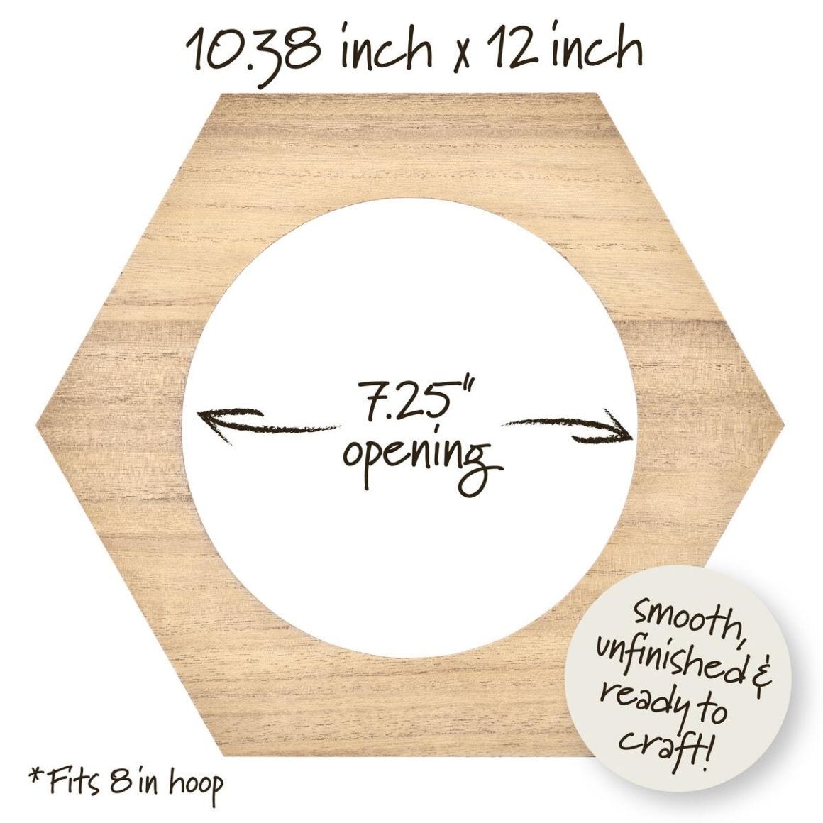 Bucilla® 8” Hexagon Wood Embroidery Hoop Frame