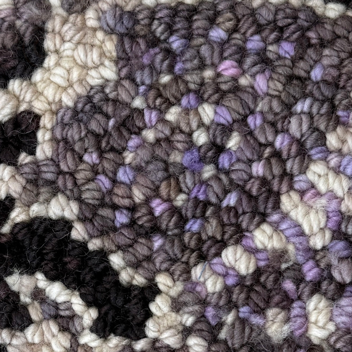 10" Round "Lavender Armadillo Love w Grey Edge and Starry Sky" Wool Trivet