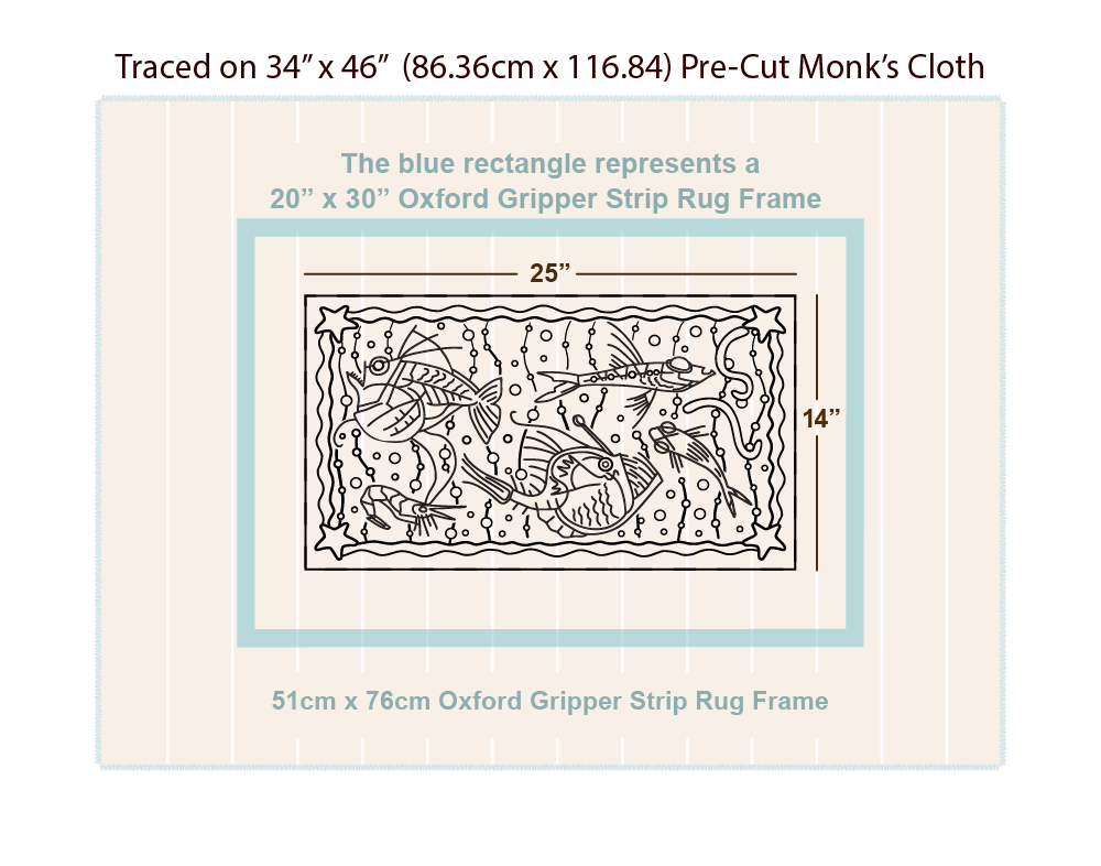 Deep Sea Starlight Rug - 14 x 25 inch Pattern