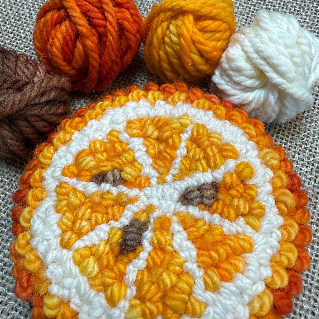 Orange Mug Rug Yarn Pack