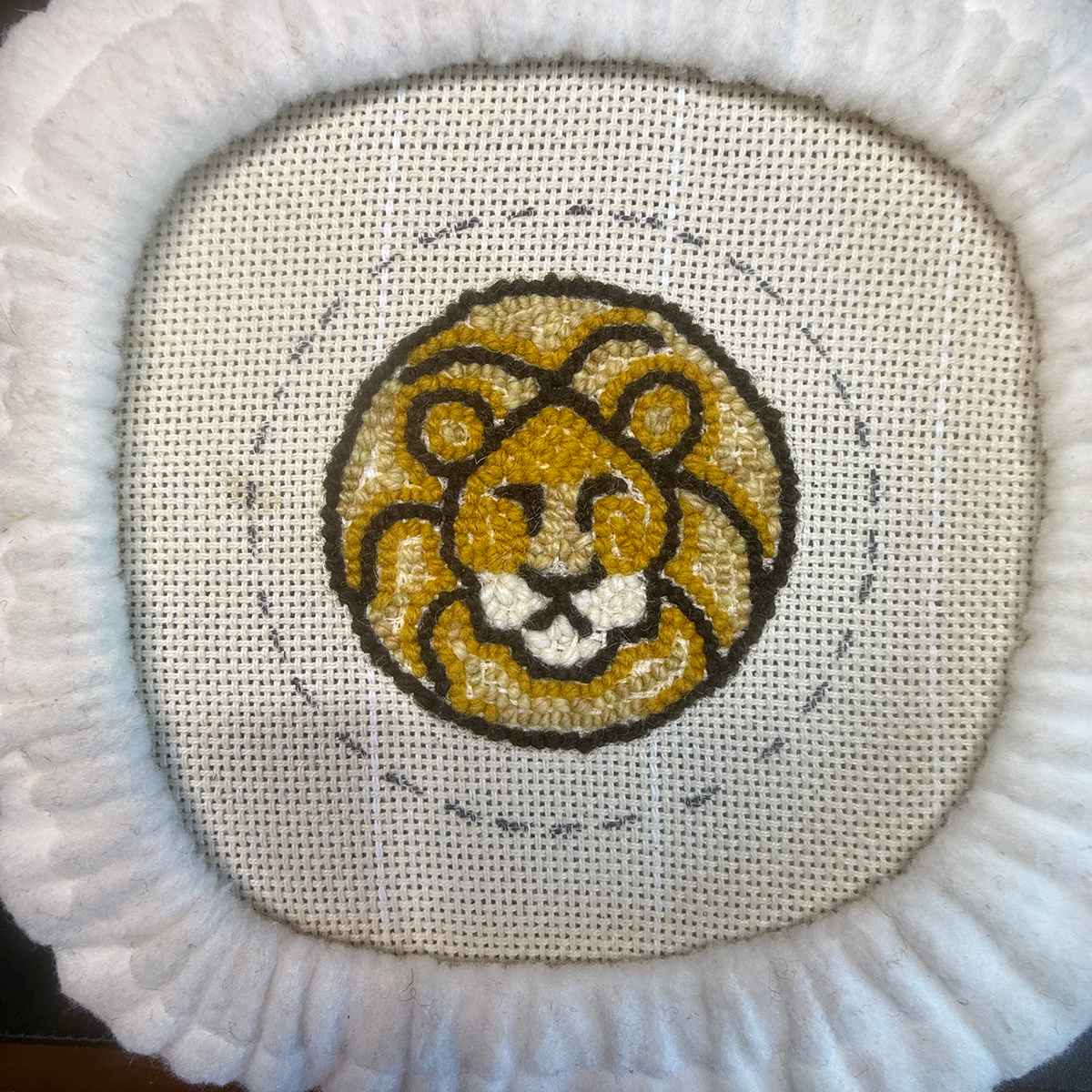 Punch Needle Safari: Lion Coaster Traced Pattern