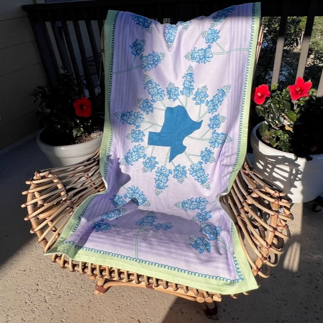 Texas Bluebonnet Lavender Beach Towel