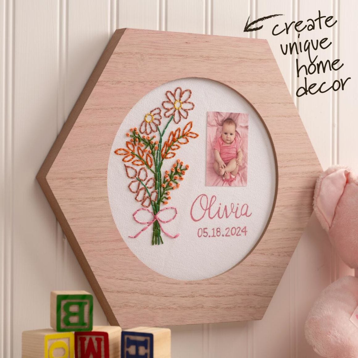 Bucilla® 8” Hexagon Wood Embroidery Hoop Frame