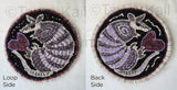 10" Round "Lavender Armadillo Love w Grey Edge and Starry Sky" Wool Trivet
