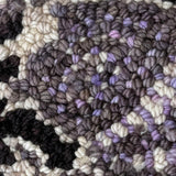 10" Round "Lavender Armadillo Love w Grey Edge and Starry Sky" Wool Trivet