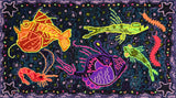 "Deep-Sea Starlight" Hand-Made 100% Wool Rug 14" x 24" by Taryn Kail