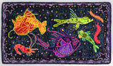 "Deep-Sea Starlight" Hand-Made 100% Wool Rug 14" x 24" by Taryn Kail