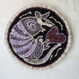 9" Trivet Round Traced Pattern: "I Love Armadillos"