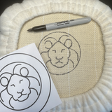 Punch Needle Safari: Lion Coaster Traced Pattern