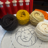 Punch Needle Safari: Lion Coaster Traced Pattern